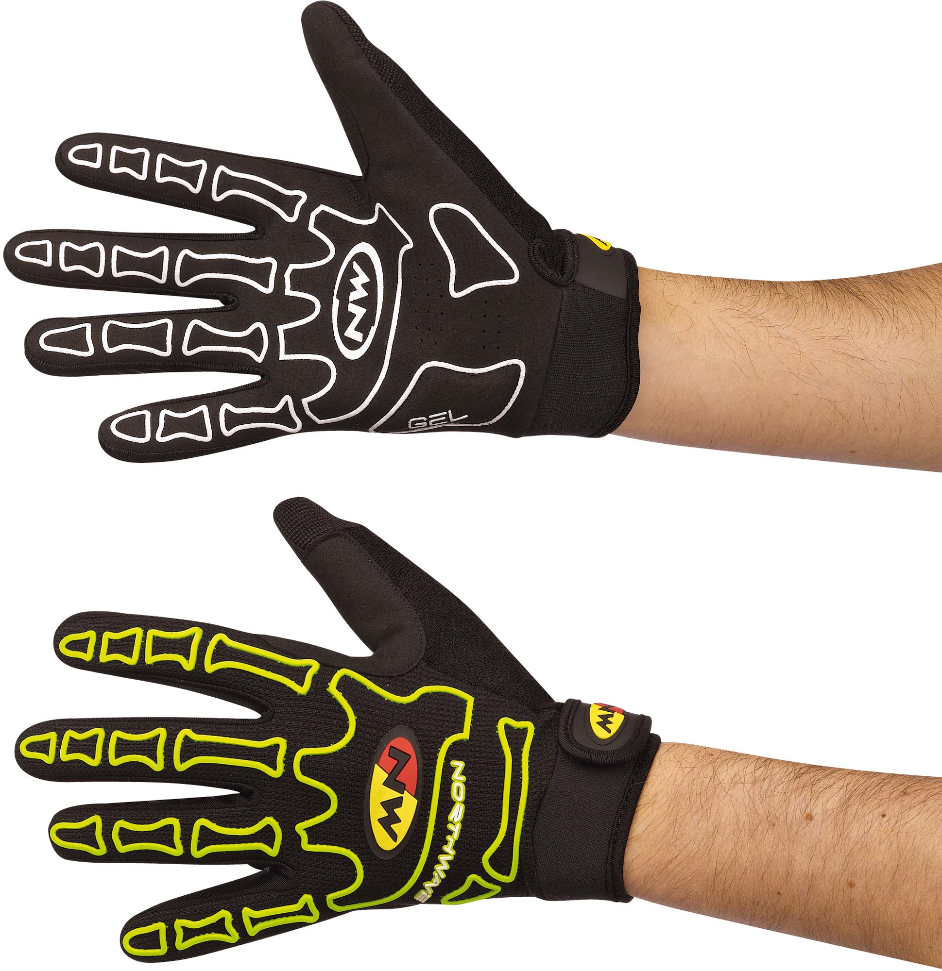 Велоперчатки NORTHWAVE C89142005 BLACK-YELLOW XL